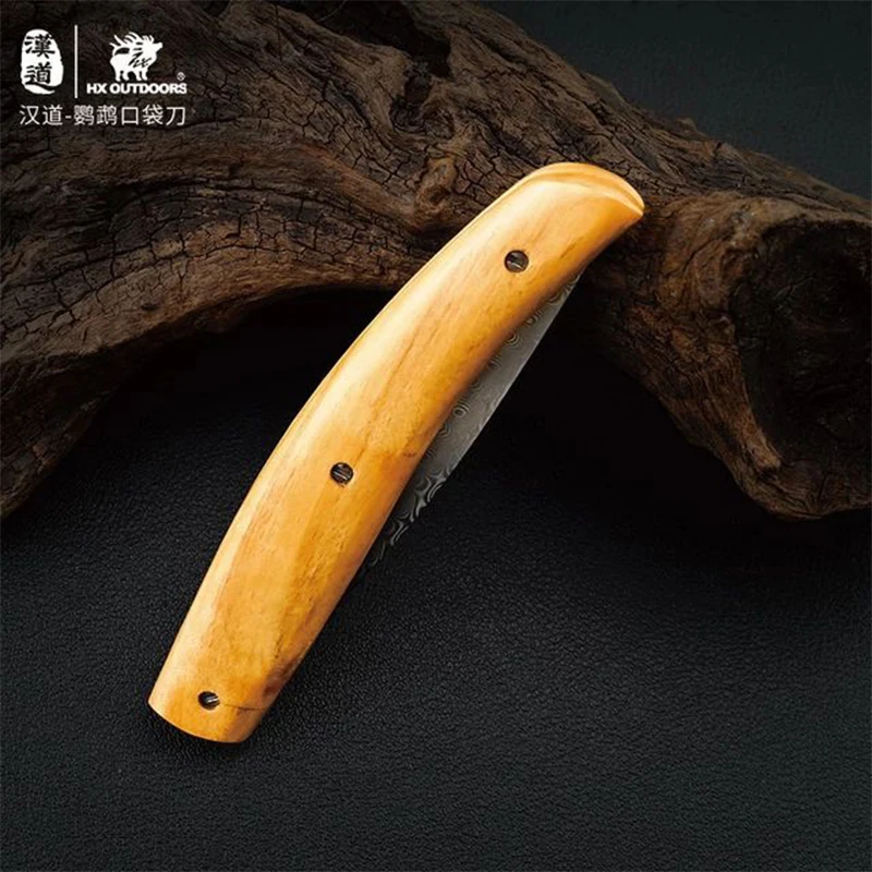 Карманный нож Hando из дамасской стали для попугая портативный тактический