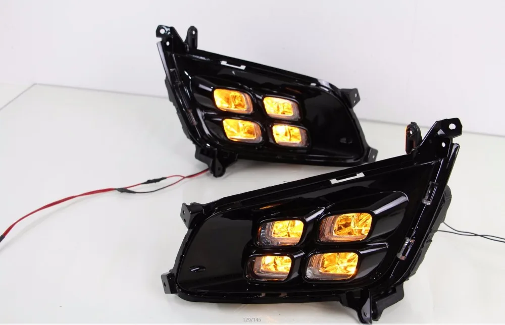 

eOsuns led drl daytime running light for KIA K5 2013-2015 with yellow turn signal and wireless control+4 pcs led