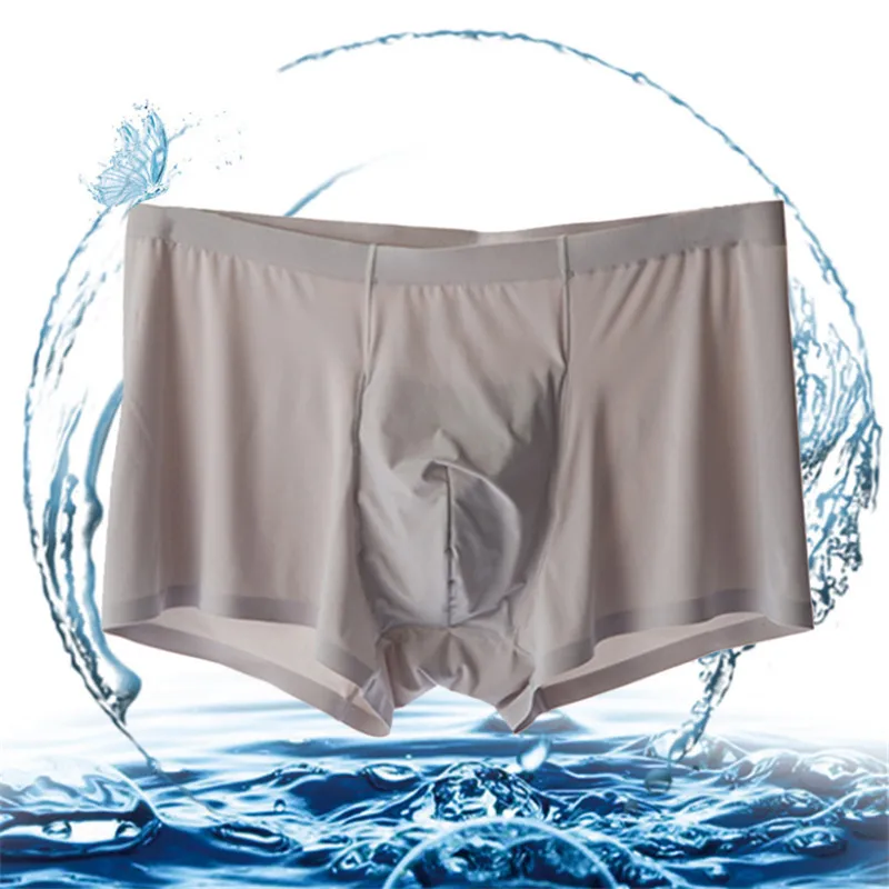 Choose Men's Healthy Underpants 3D Cutting Male Ice Silk Fabric Refreshing and Breathable Boxer Shorts 5Pcs/Plastic