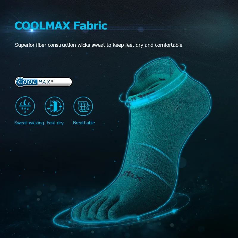 Aonijie ToeSocks E4110 CoolMax Run Lightweight No-show Blister Prevention Five Fingers Running Basketball Pilates Yoga Socks Men