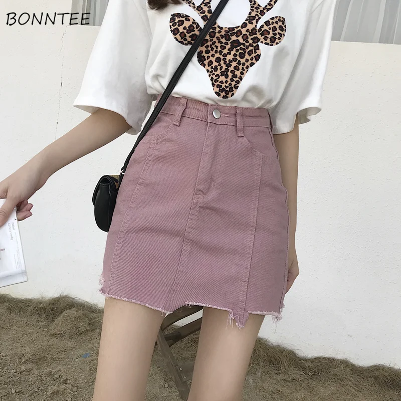 Женские юбки с асимметричной окантовкой Элегантные повседневные выше колена на