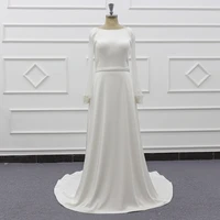 molanda hung 2021 high quality custom made bridal dress o neck a line beading zipper draped crystal global shipping sj058