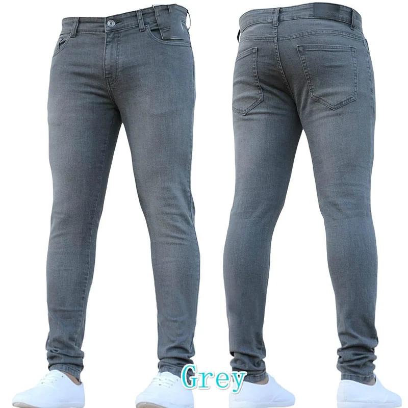 

2020 New Summer Men Slim Jeans Heavy Wash Small Leg openning stretchable fabric fashion man pants Vintage male jeans