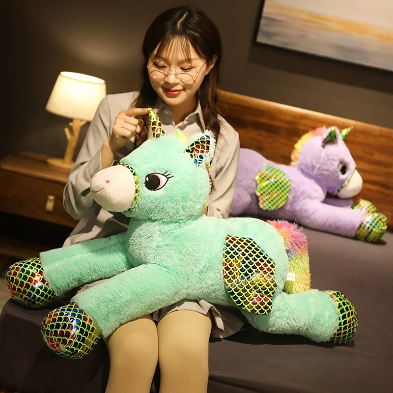 

110cm Big Unicorn Plush Toys Cute Horse Doll Soft Unicorn Stuffed Animal Soft Toys For Children Kids Baby Girls Birthday Gift