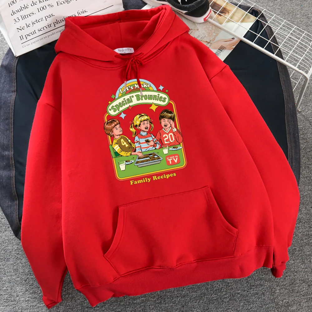 

Let's Make Brownies Creativity Print Sweatshirt Women simple Crewneck Hooded Street Oversize Hoodies Hip Hop Autumn Tops