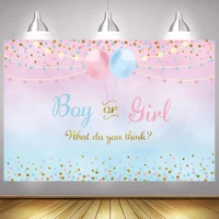 boy or girls gender reveal photo backdrop baby shower happy party he or she photography background decoration photocalls banner