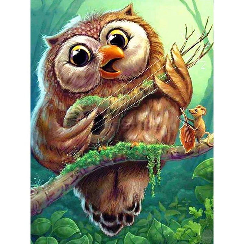 

5D DIY Diamond Painting Cartoon Animals Picture Rhinestones Diamond Embroidery Owl Cross Stitch Mosaic Children Gift