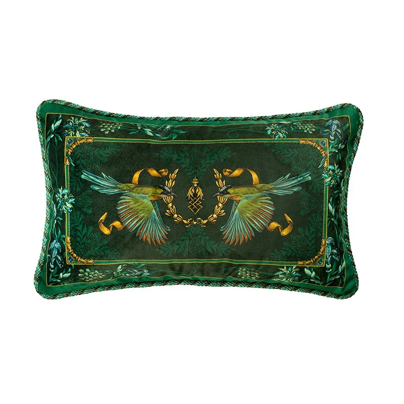 

Декоративная наволочка Formaso, темно-зелёная, бархат