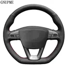 DIY мягкая черная искусственная кожа Чехол рулевого колеса автомобиля для сиденья Леон купра Леон ST купра атека FR