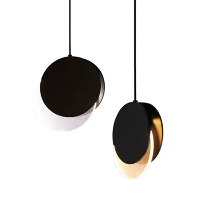 Nordic Moon Eclipse Design Bedroom Bedside Led Chandelier Creative Art Circle Living Room Restaurant Study Kitchen Lights | Лампы и