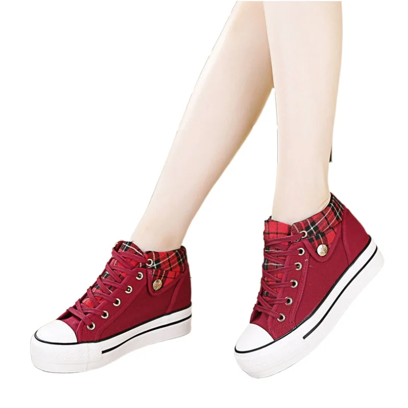 

2021 Canvas Shoes Single Women's Shoes, Thick Bottom, Color Matching Platform Shoes, Casual Sports Shoes, Running Shoes Sneakers