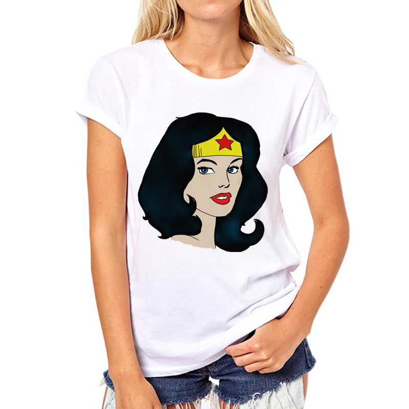 Женская футболка с 3D принтом Wonder Woman Повседневная Базовая для девочек N5 12 новинка
