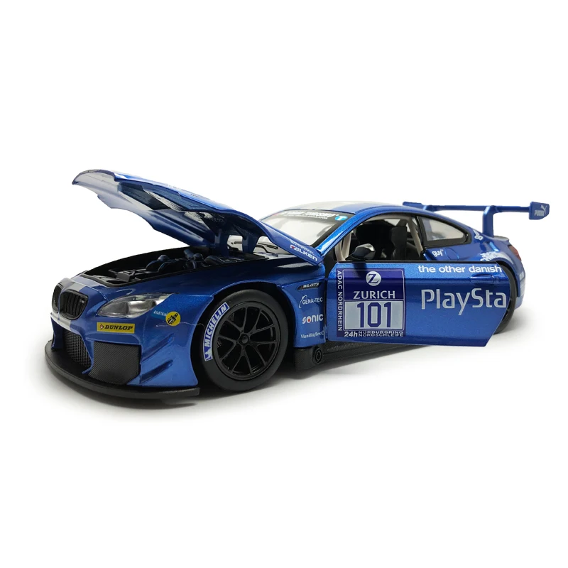 HOMMAT 1/24 масштаб M6 GT3 гоночная модель автомобиля свободное колесо металлический