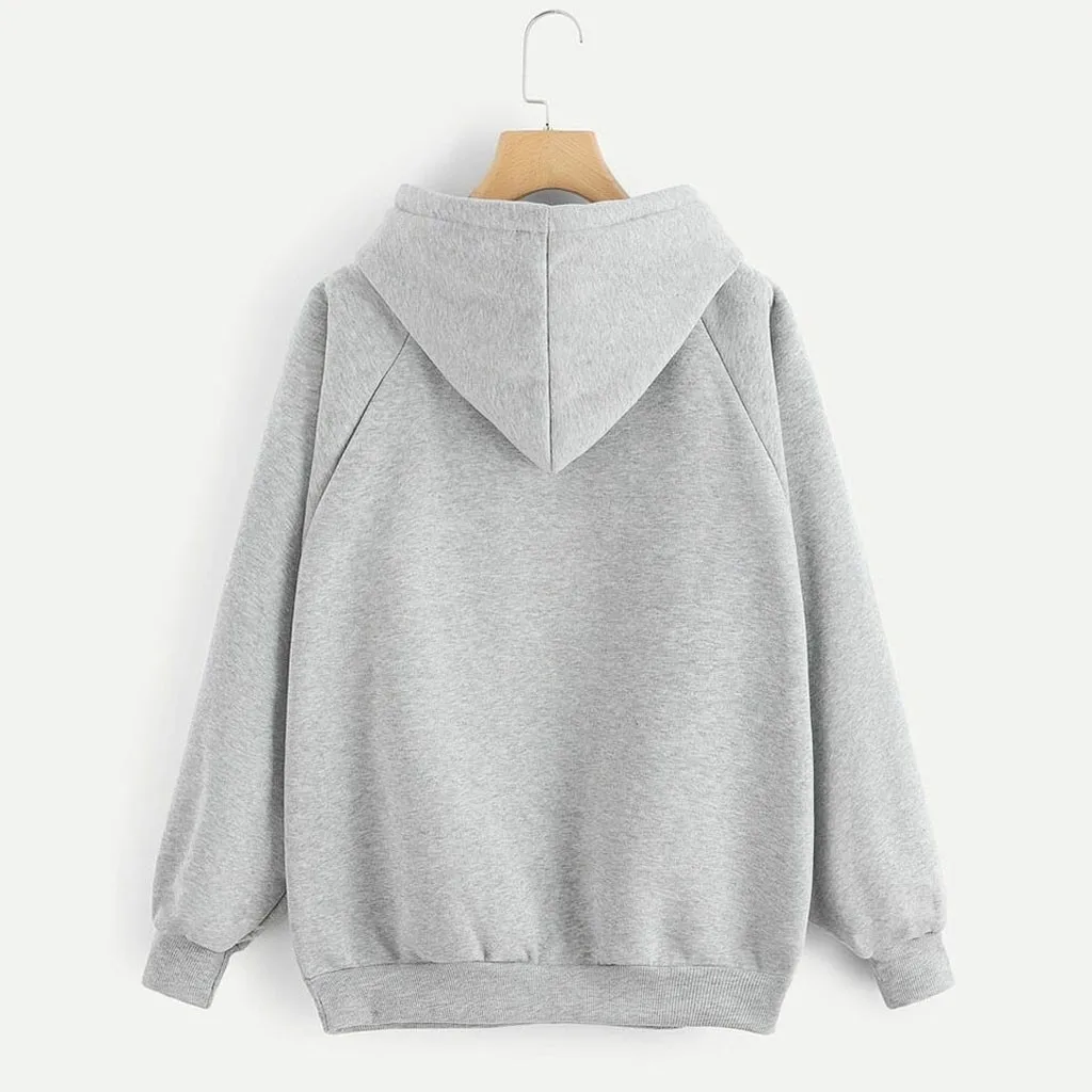 Sweat Women Solid Color Hoodies New Gray Red Blue Fleece Style Pullovers Autumn Winter Fitness Sweatshirt Hooded S-xxl 2020 | Женская