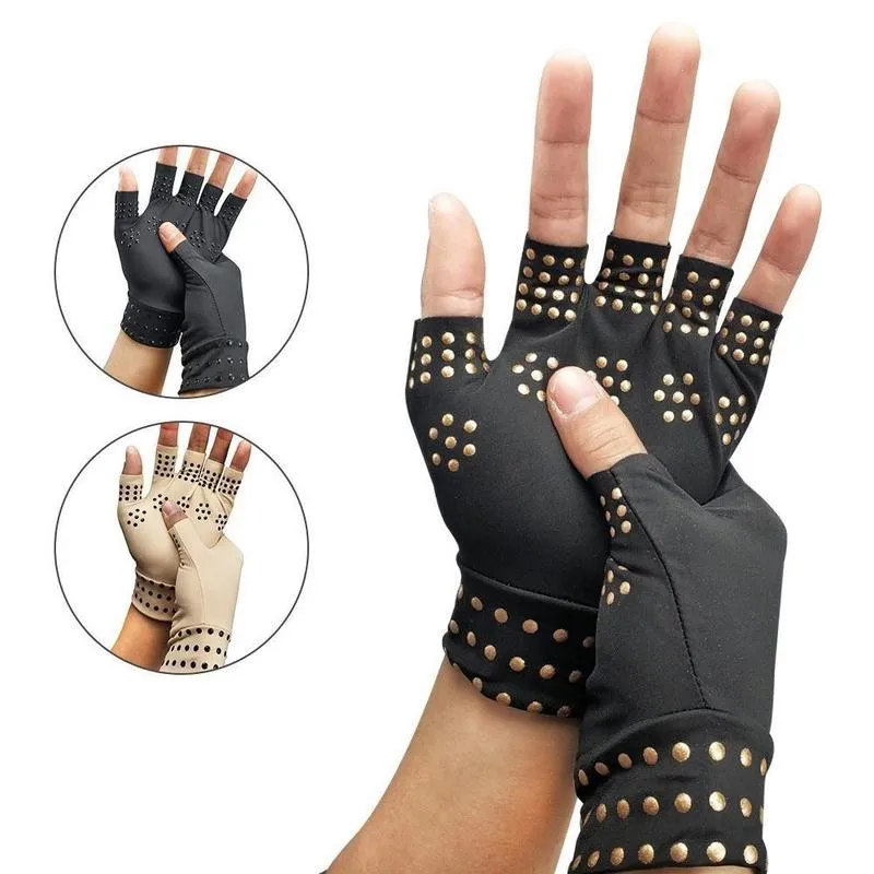

Half-finger Pressure Gloves Arthritis Pain Relief Heal Joints Magnetic Therapy Support Hand Massager Yoga Fitness Non-slip Glove