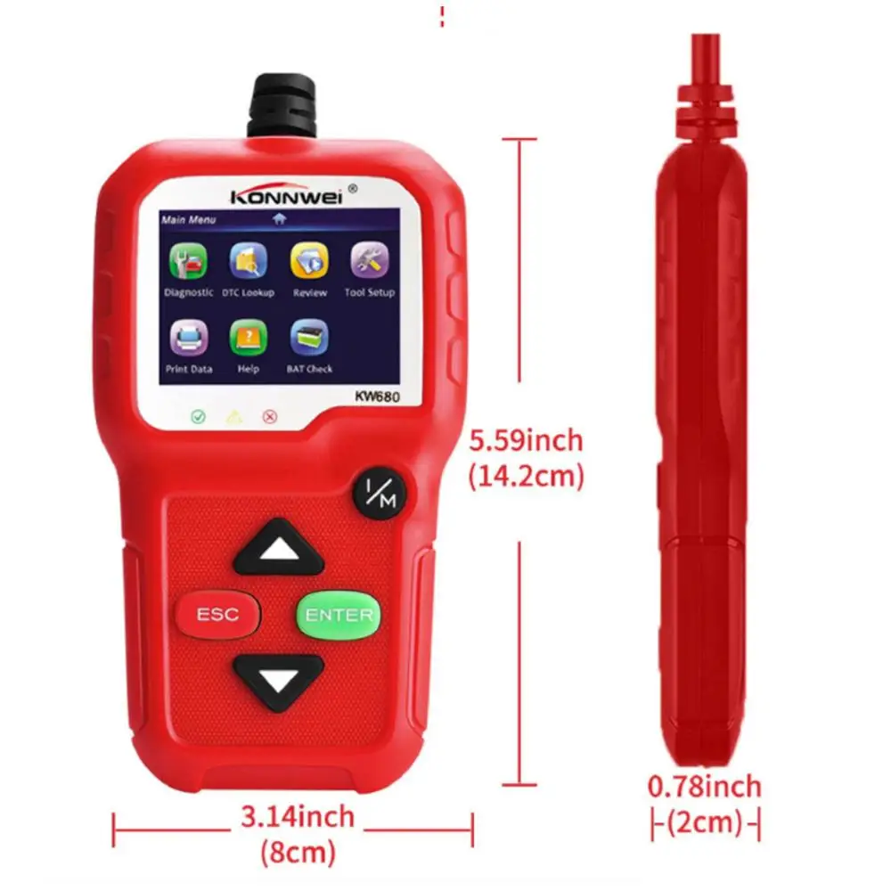 KW680 OBD2 сканер Авто диагностический инструмент OBD Автомобильный для помощи при