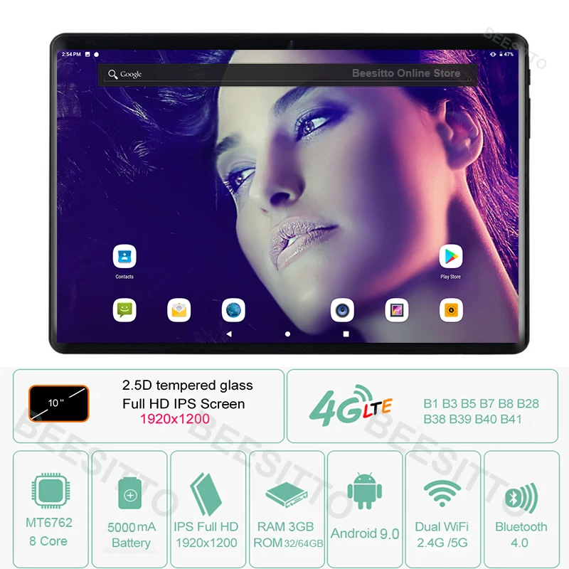 Глобальная версия 10 дюймовый планшет 3 + 64 Гб памяти 4 аппарат не привязан к