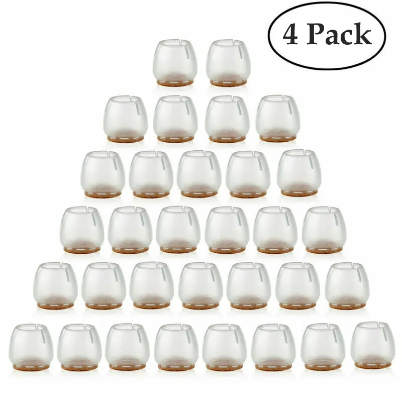 

4PCS X Silicone Rubber Chair Leg Caps Feet Pads Furniture Covers Floor Protectors