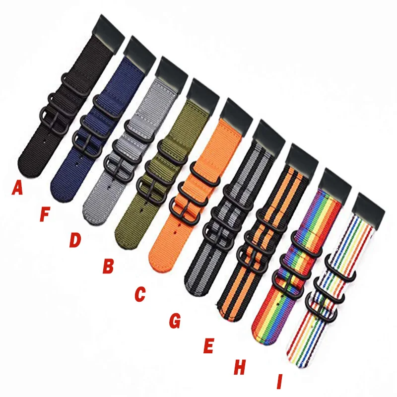 Ремешок нейлоновый для наручных часов Garmin Fenix 5 Band 20 мм 22 быстросъемный браслет 5X 3