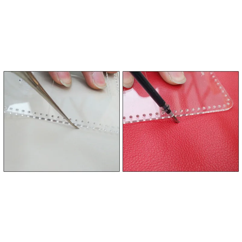 DIY Leather Design Template Acrylic Craft Pattern Tool Clear Stencil for Hand Wallet Bag Handbag Making Supplies | Дом и сад