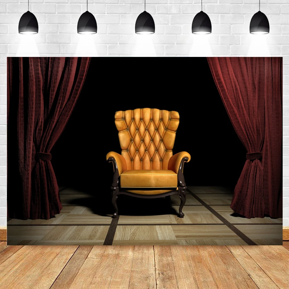 Yeele этап Шторы красный портретной съемки с изображением деревянного пола и диван