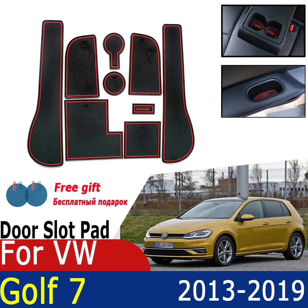 

Anti-Slip Rubber Cup Door Groove Mat For VW Golf 7 MK7 Volkswagen 2013~2019 Accessories Cushion Mat For Phone 2017 2016 2015