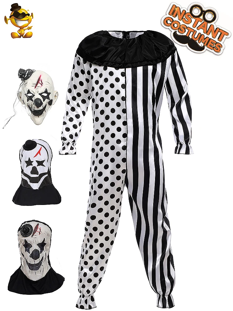 Мужской костюм клоуна на Хэллоуин ролевая игра убийца комбинезон с латексной