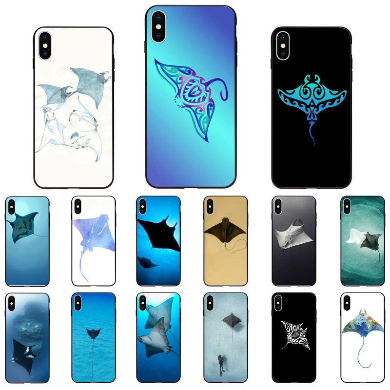 

Ocean Animal Manta Ray Phone Case for iphone 13 12 11 Pro Max Case For iPhone XS MAX X XR SE2 8 7 Plus