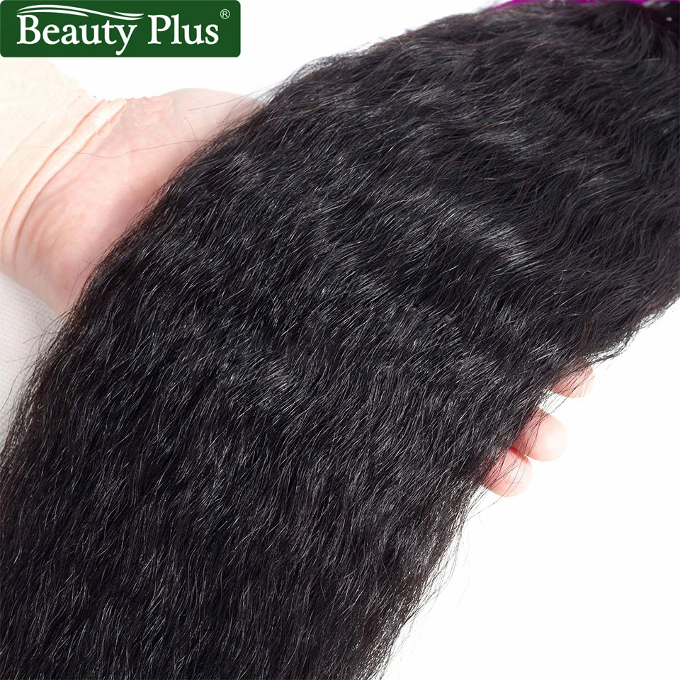 Кудрявые прямые волосы с закрытием яки человеческие плетение 3 пучка черные