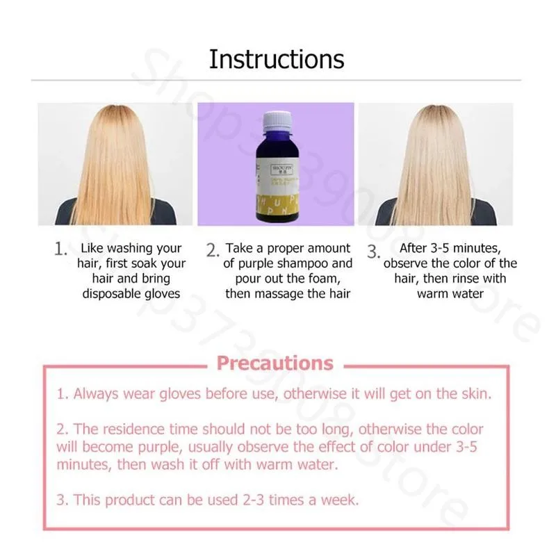 

100ml Purple Shampoo Remove Yellow Anti Brassy Color Gray Protecting Bleached Hair Dye Blonde Remove For Silver Yellow N1U4
