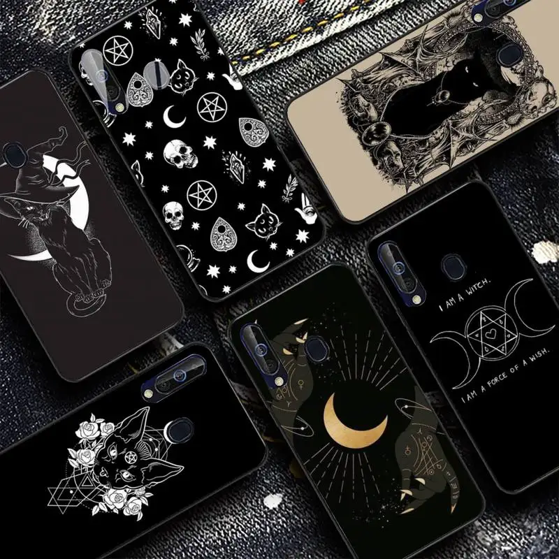 

YNDFCNB Witches moon Tarot Mystery totem cat Phone Case for Samsung A30s 51 5 71 70 40 10 20 s 31 A7 A8 2018