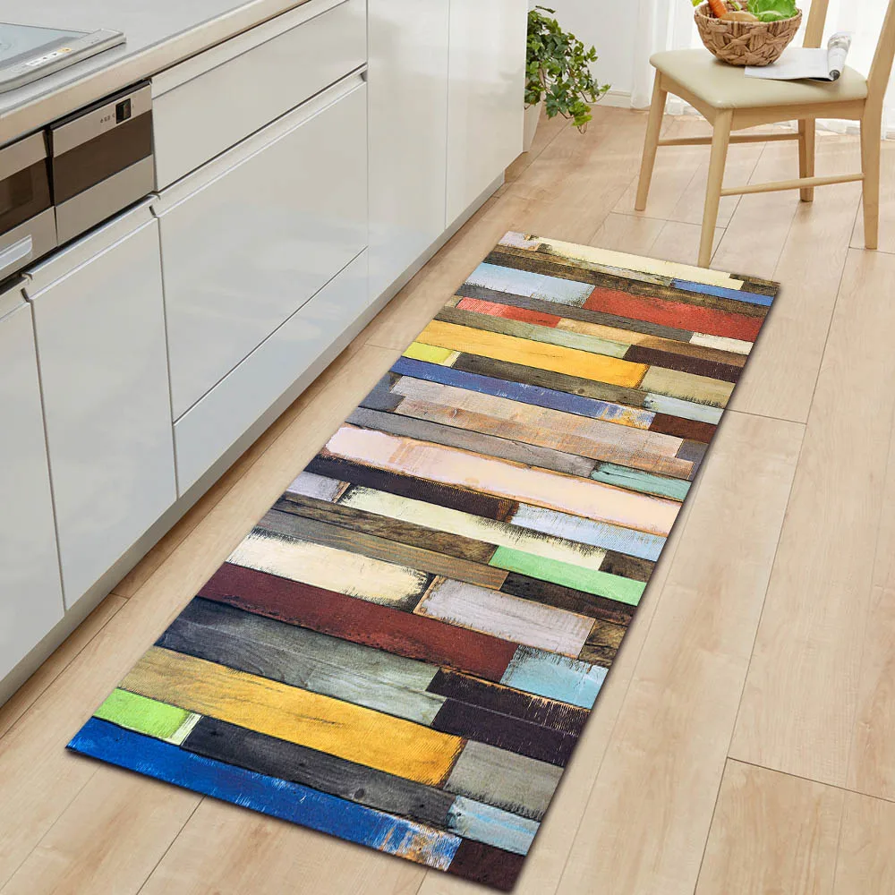 Цвет дерева зерновой коврик входная дверь дома Кухня Спальня прихожей тапочки