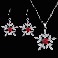 shinny zircon snowflake jewelry sets necklaceearrings for women girl christmas gift