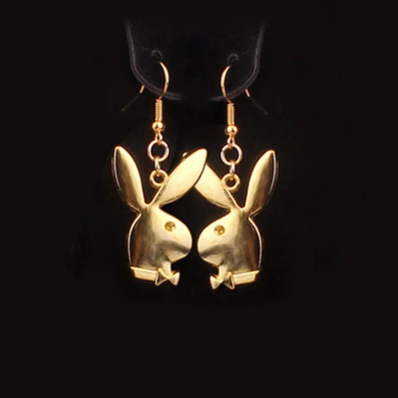 

punk funny animals bunny dangle earring vintage hiphop rabbit head drop earrings for women girls gifts brincos para as mulheres