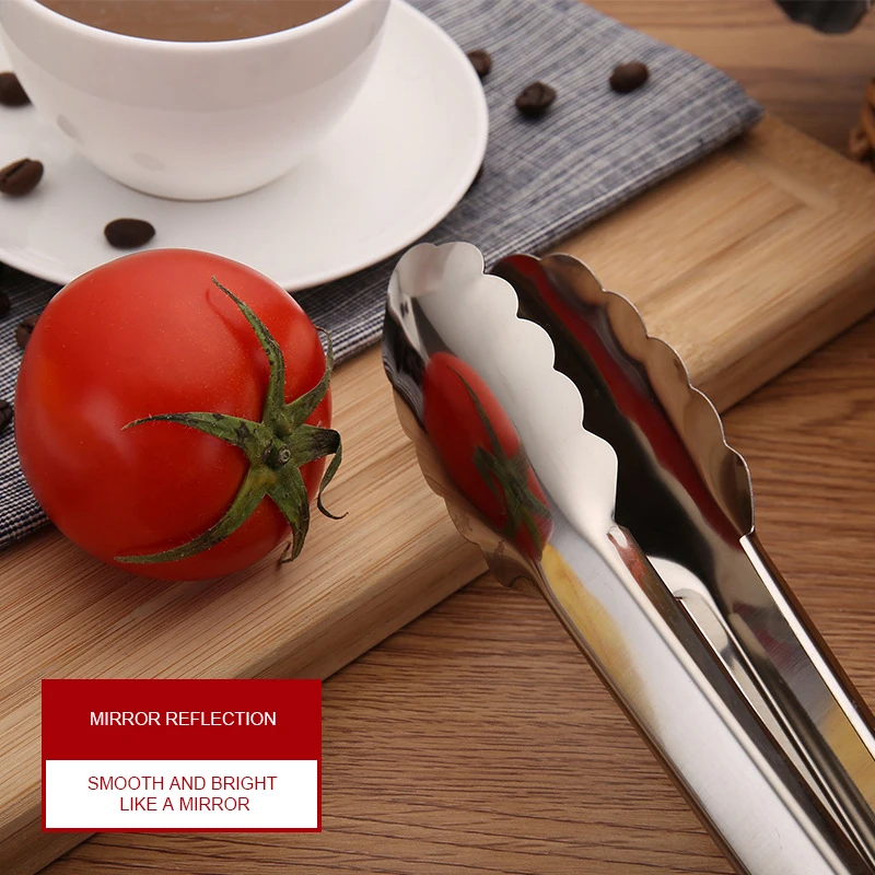 1 шт. силиконовых кейсов Еда Tong Нержавеющая сталь Кухня щипцы силиконовые