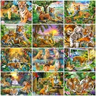 AZQSD 5D DIY алмазная живопись тигр картина Стразы рукоделие Алмазная вышивка животные мозаика украшение для дома