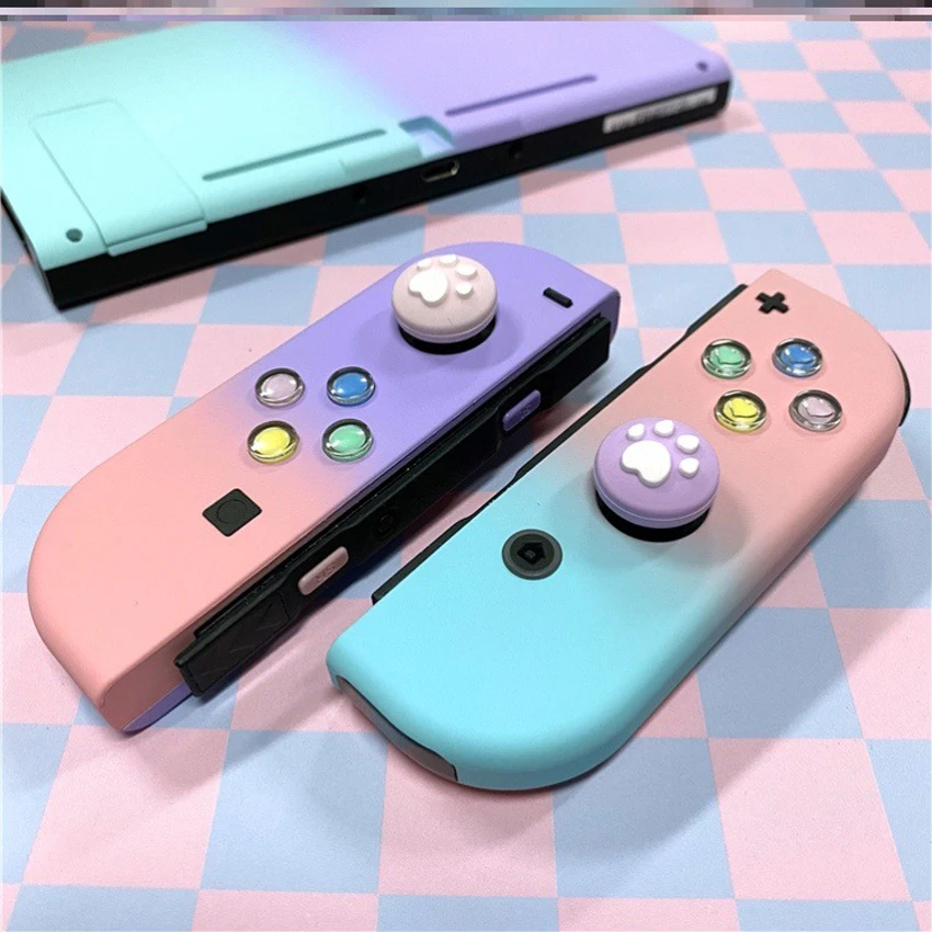 Цветной защитный чехол для кнопок «сделай сам», ABXY, направления слева, справа, для контроллера Nintendo Switch Joy-Con, Набор колпачков