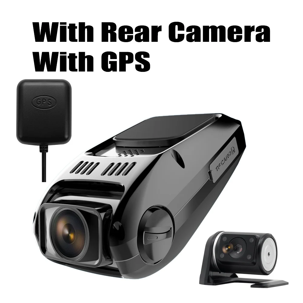 With Rear With GPS Двойная камера Novatek 96655 чип B40s Plus Автомобильный видеорегистратор Full HD 1080P двойной объектив 170 градусов видеорегистратор B40D - Название цвета: With Rear With GPS