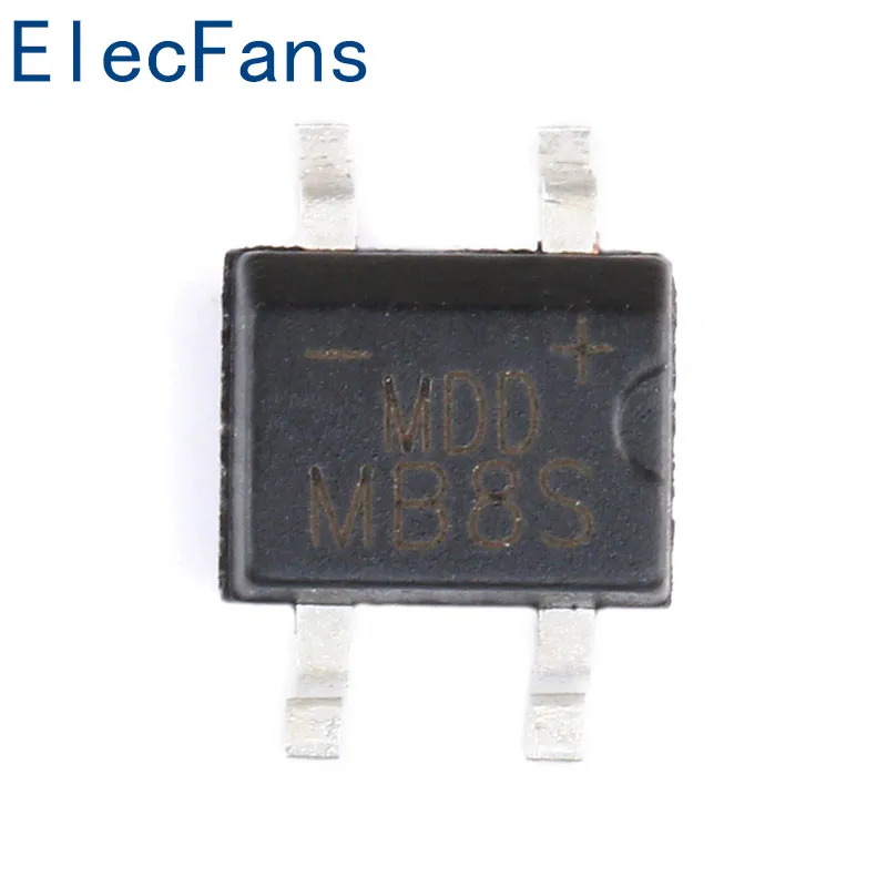 100 шт. оригинальный SMD MB8S 0 5/0.8A 800 в мостовой выпрямитель однофазный стеклянный