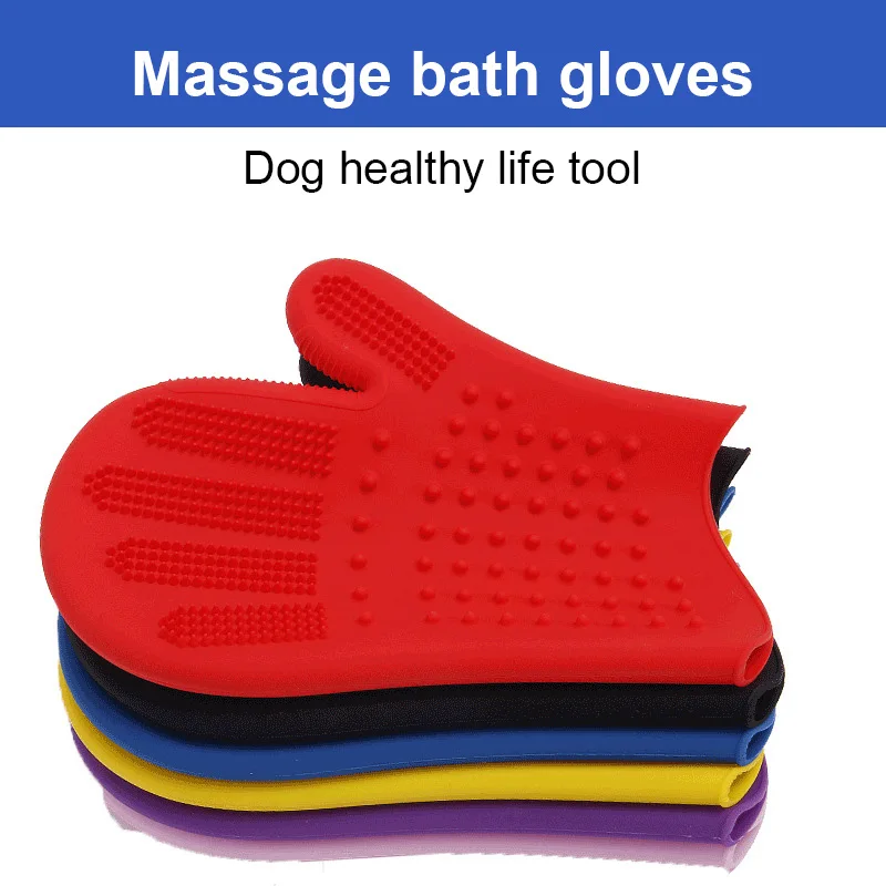

Pet Silicone Bathing Massage Gloves Soft Cat Dog Brush Hair Cleaning Tool Hair Removal Brush Hair Comb Pet Grooming