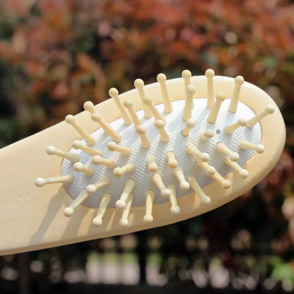 

1*Massage Comb Paddle Brush Antistatic Natural Wooden Massage Hairbrush Comb Scalp Health Care Paddle Brush