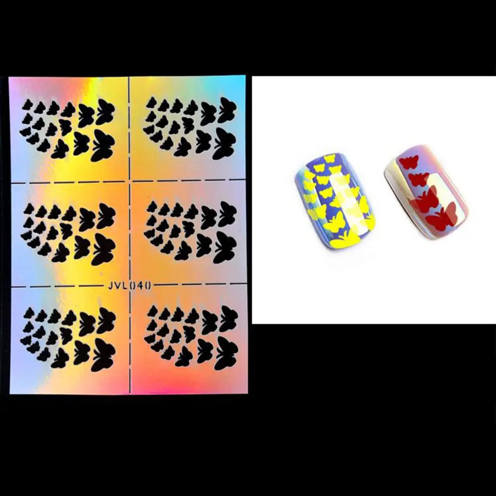 1 шт. полый лазерный стикер для ногтей Наклейка дизайна шаблон Сердце Звезда