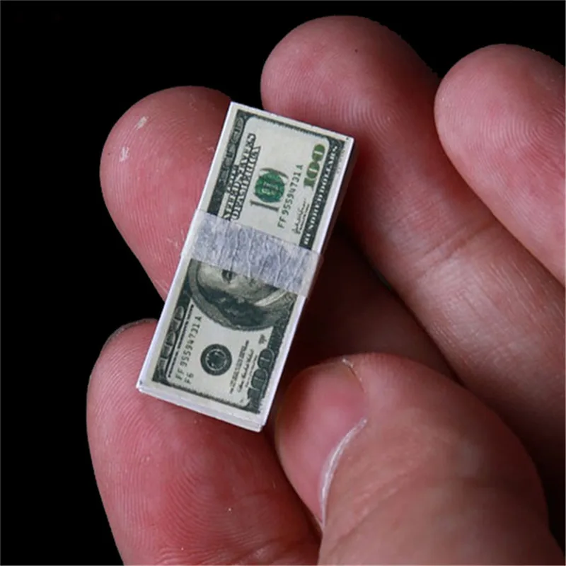 

1:12 Dollhouse Miniature Mini Dollars Euro Money Miniature Banknotes Children Toys Gifts Dollhouse Accessories