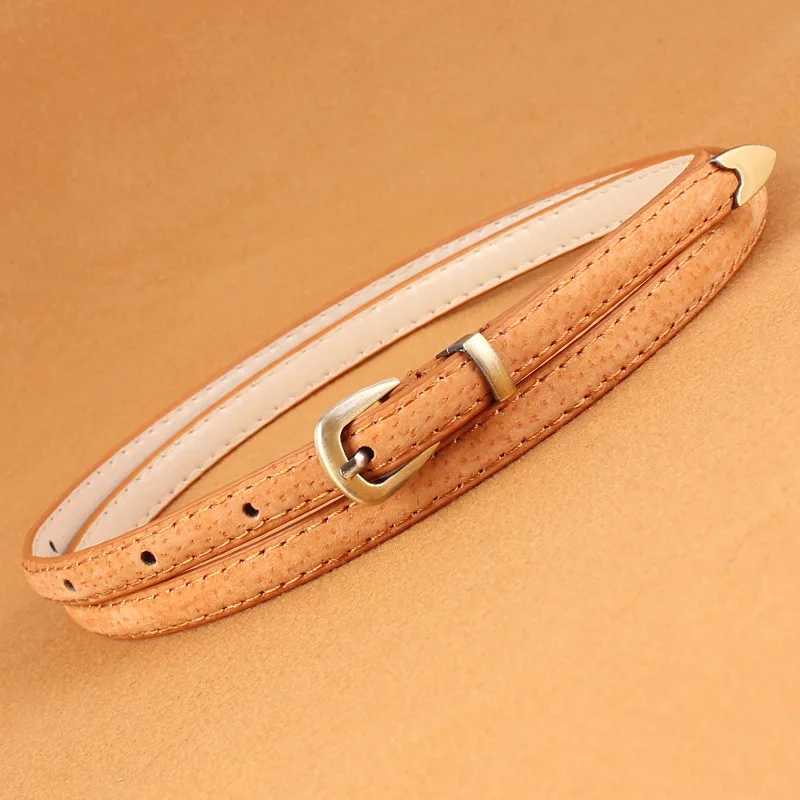 Ремень из натуральной кожи с металлической пряжкой для женщин элегантный