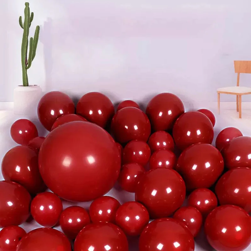 

Hot Romantic Pomegranate Ruby Red Balloons Latex Wedding Decorations Valentine's Day Engagement Wall Home Party Ornaments