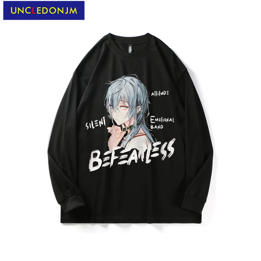 

UNCLEDONJM Мультяшные аниме персонажи с длинным рукавом футболки японский Уличный Скейтборд Ретро футболка Лидер продаж футболка