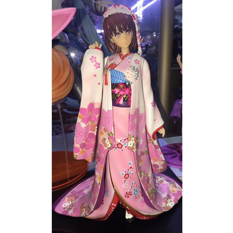 

10" Anime Saenai Heroine No Sodate-Kata Egoistic-Lily Katou Megumi Kimono Ver GK PVC Portrait Box Action Figure Model Toy K122