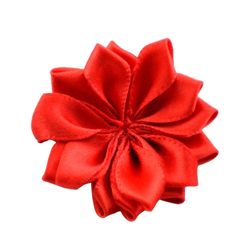 36-10pcs Nishine 1," 10 шт./лот 16 Petaled атлас с розочками лента цветы с жемчужной кнопкой используется для повязка на голову" сделай сам "заколки аксессуары для волос - Цвет: 36-10pcs
