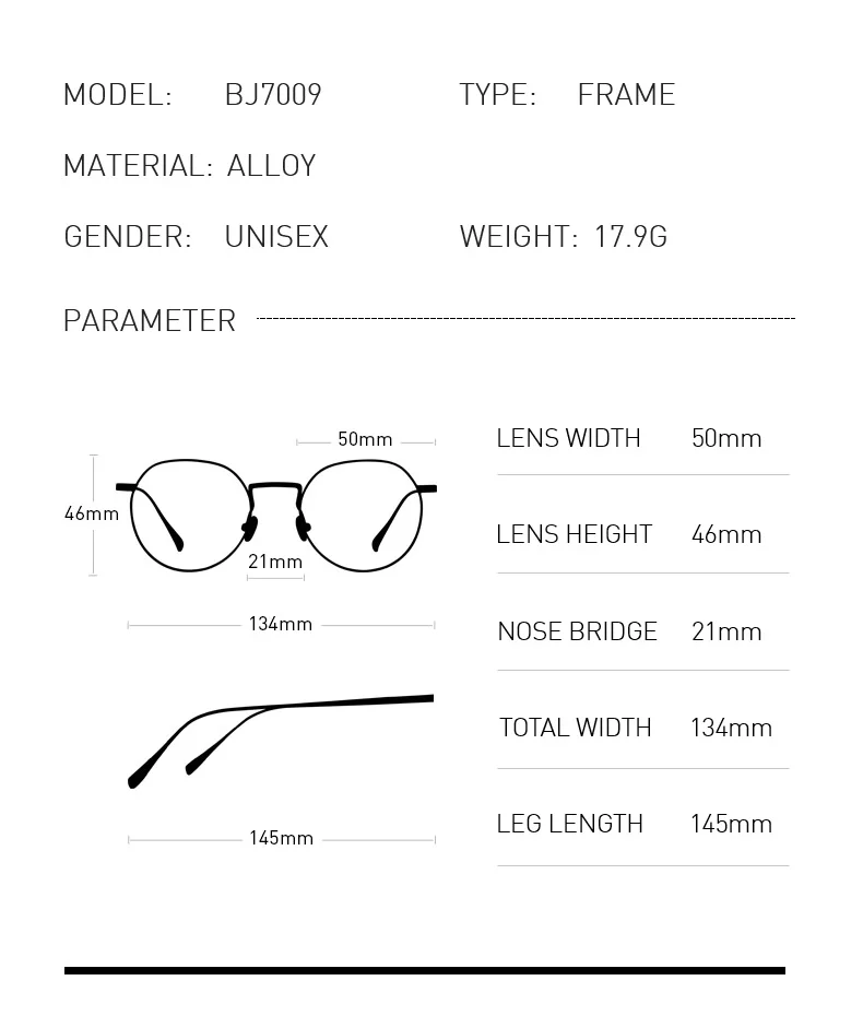 Bolon Eye glass es Frames женские и мужские Оптические роскошные круглые оправы для очков BJ7009 Rx-able