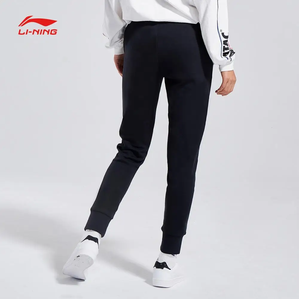 Li-Ning, женские трендовые укороченные штаны, теплые, флисовые, обычные, 62% хлопок, 38% полиэстер, подкладка, спортивные штаны, брюки AKLN702 COND18